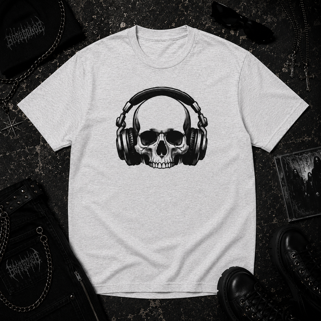 Skull With Headphones tee