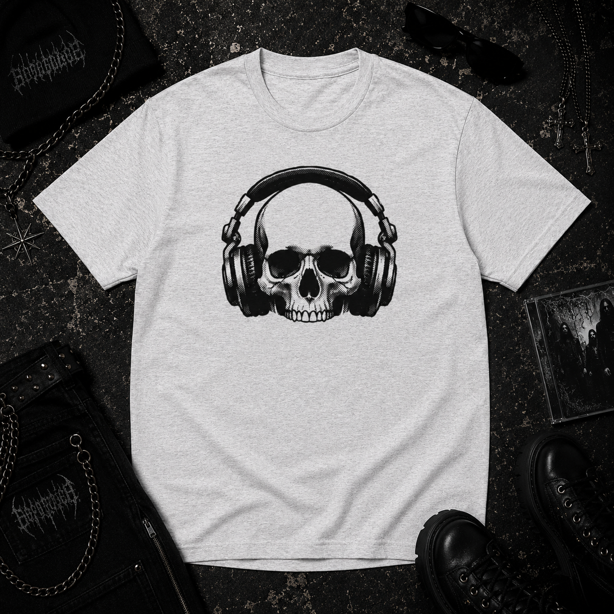 Skull With Headphones tee