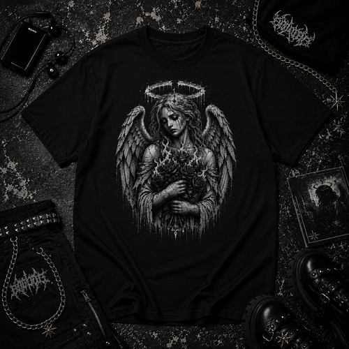 Angel Holding Roses tee