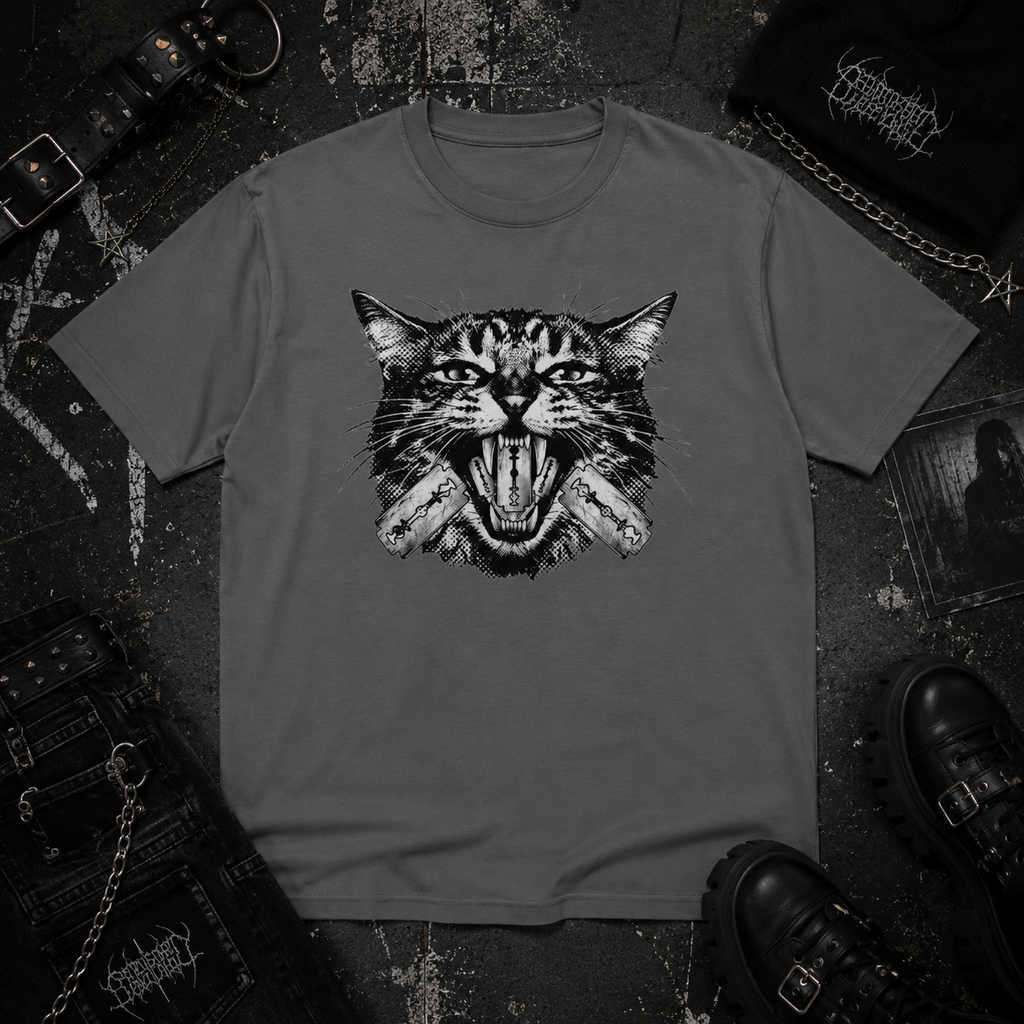 Cat With Razors tee