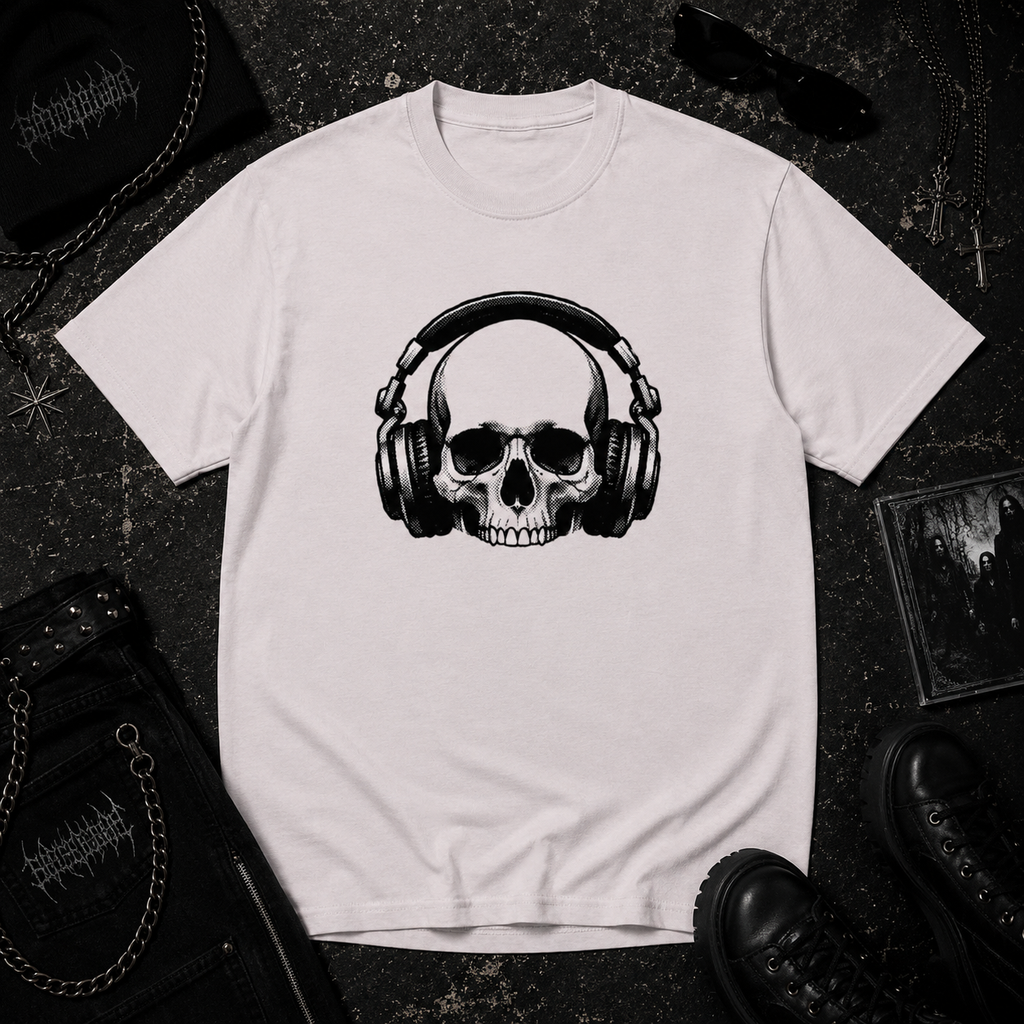 Skull With Headphones tee