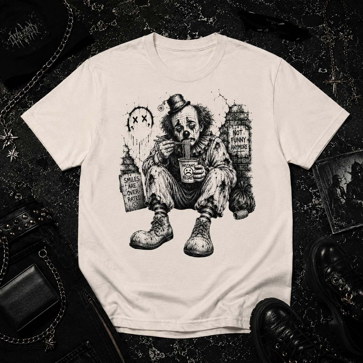 Clown Eating Noodles tee