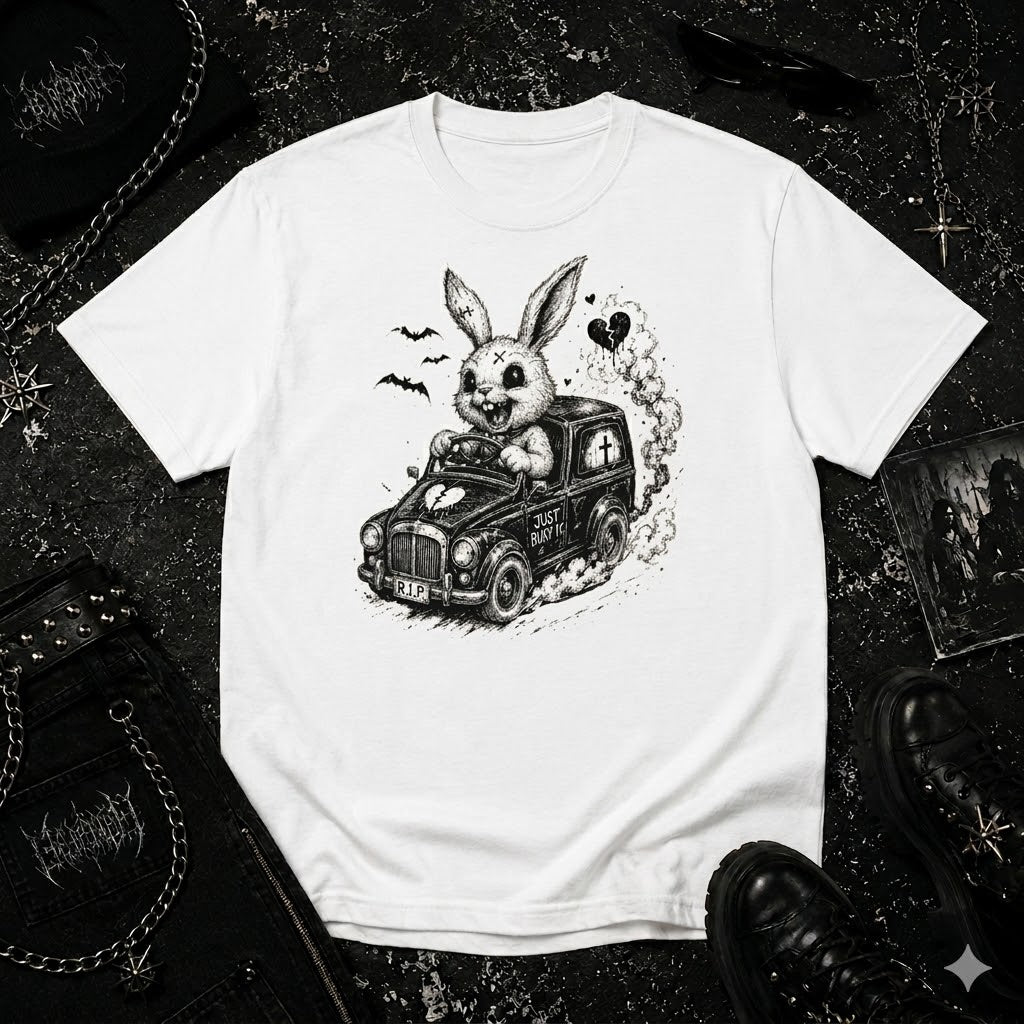 Bunny Driving Hearse tee