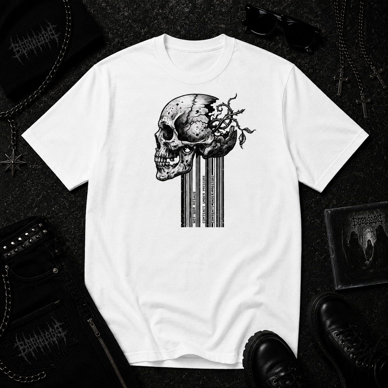 Barcode Skull classic tee