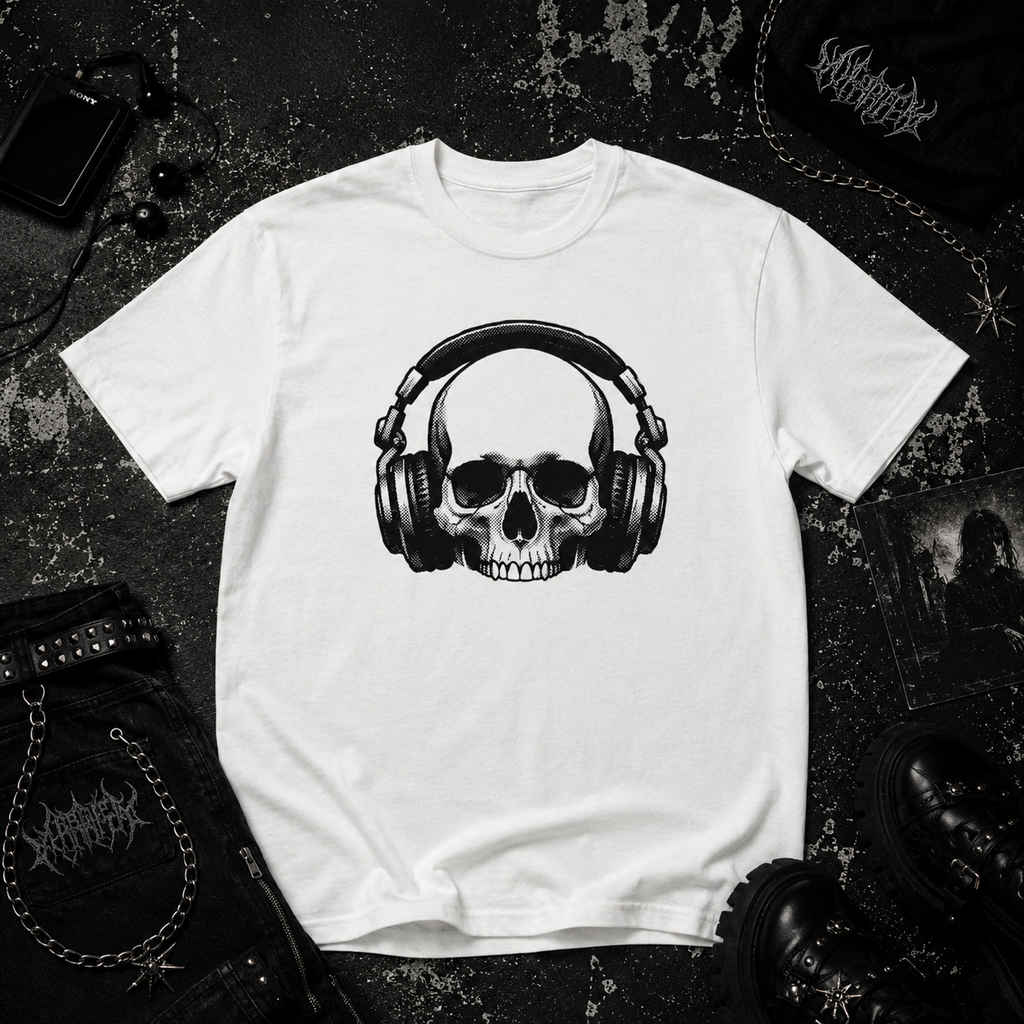 Skull With Headphones tee