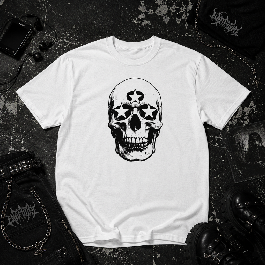 3 Star Skull tee