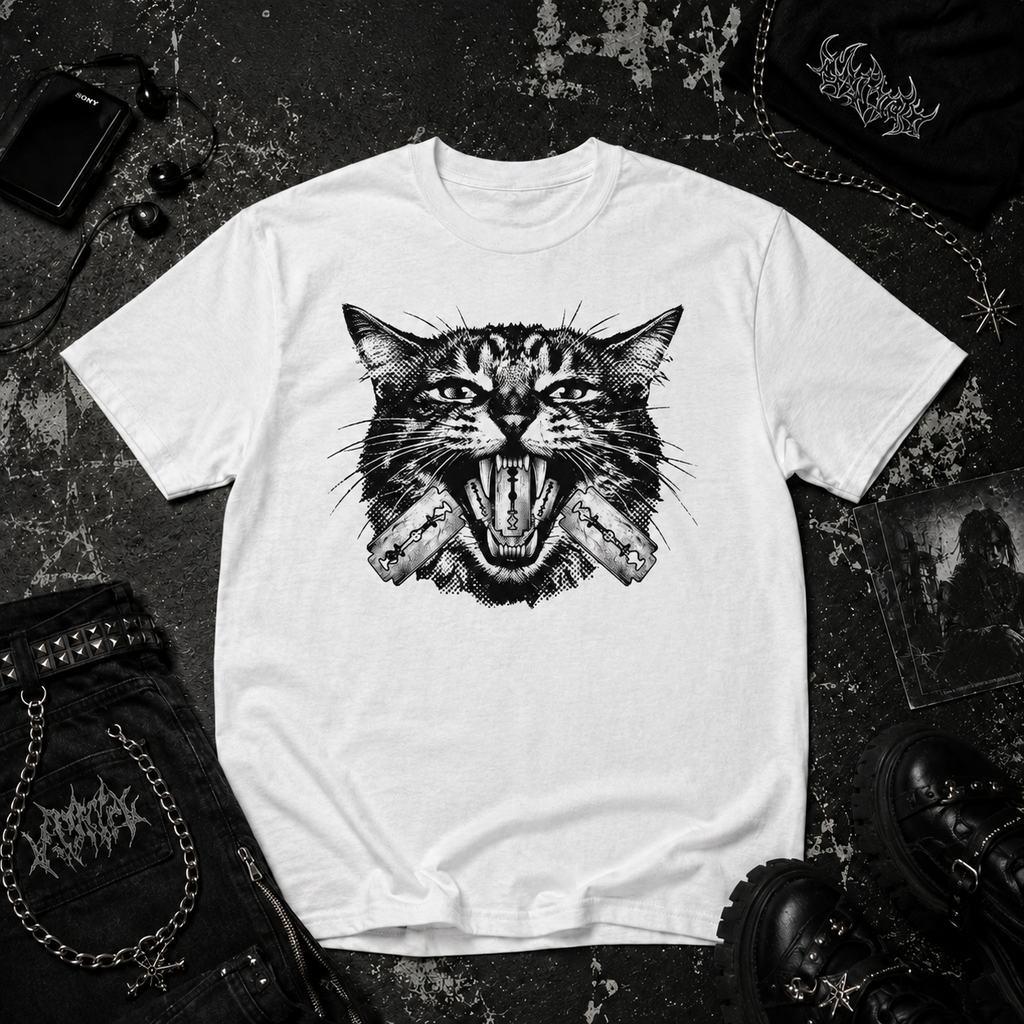 Cat With Razors tee