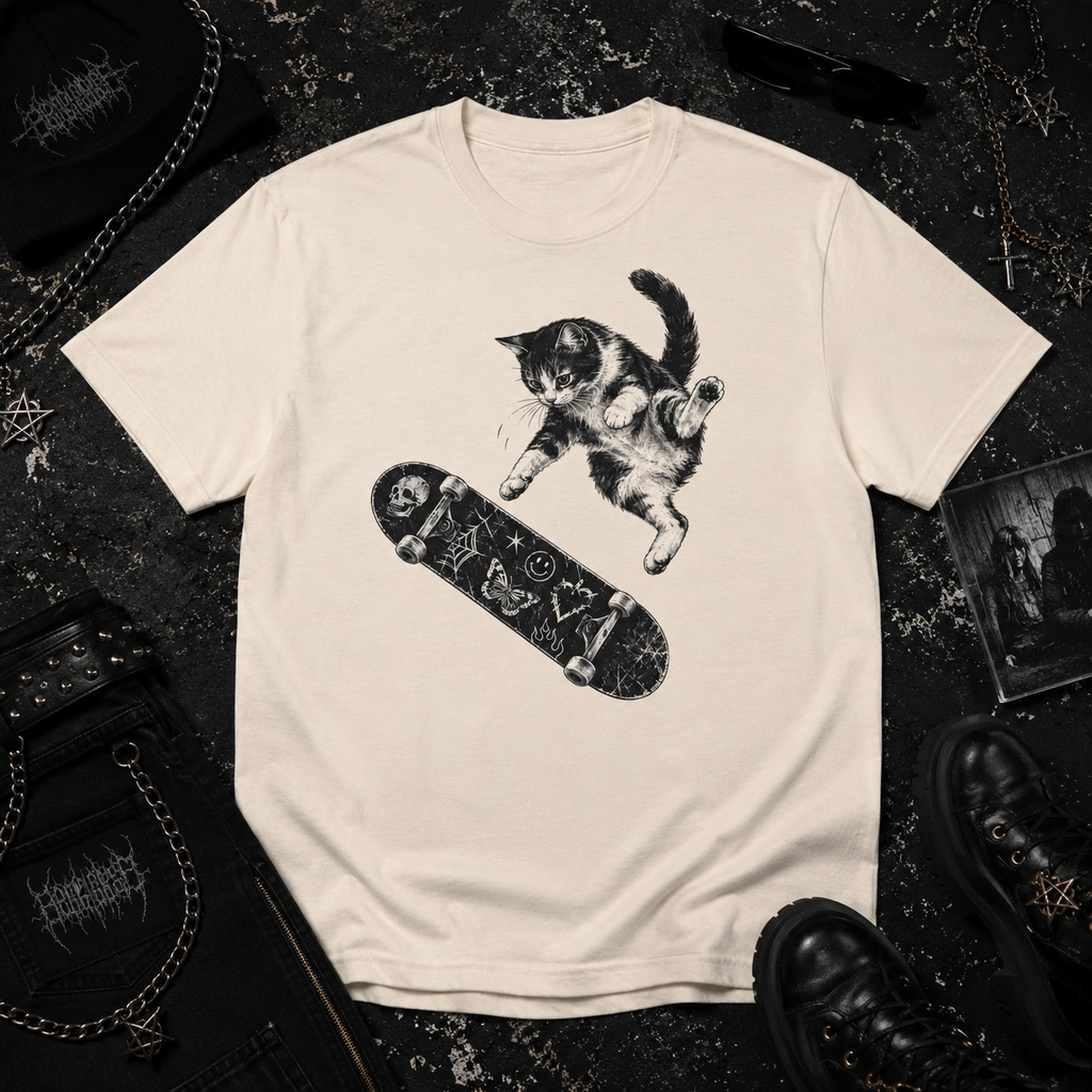 Skateboarding Cat