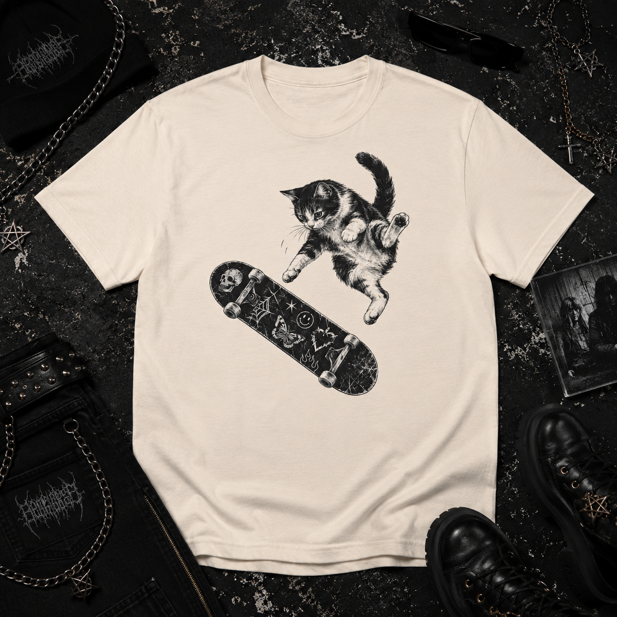 Skateboarding Cat