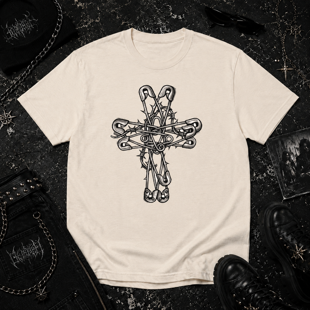 Safety Pin Cross tee
