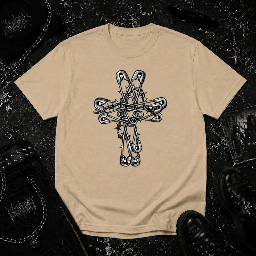 Safety Pin Cross tee