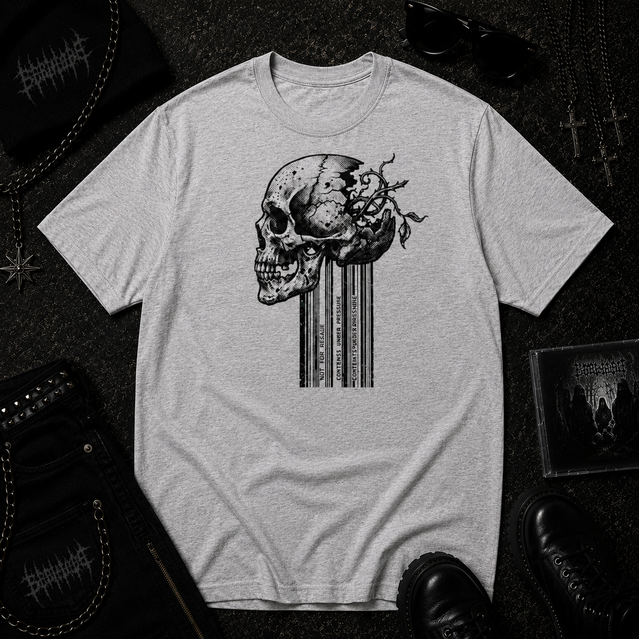 Barcode Skull classic tee