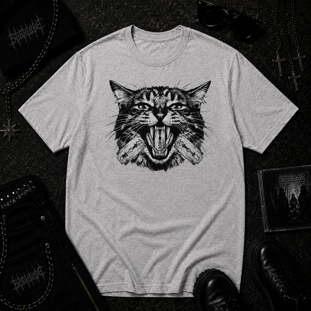 Cat With Razors tee