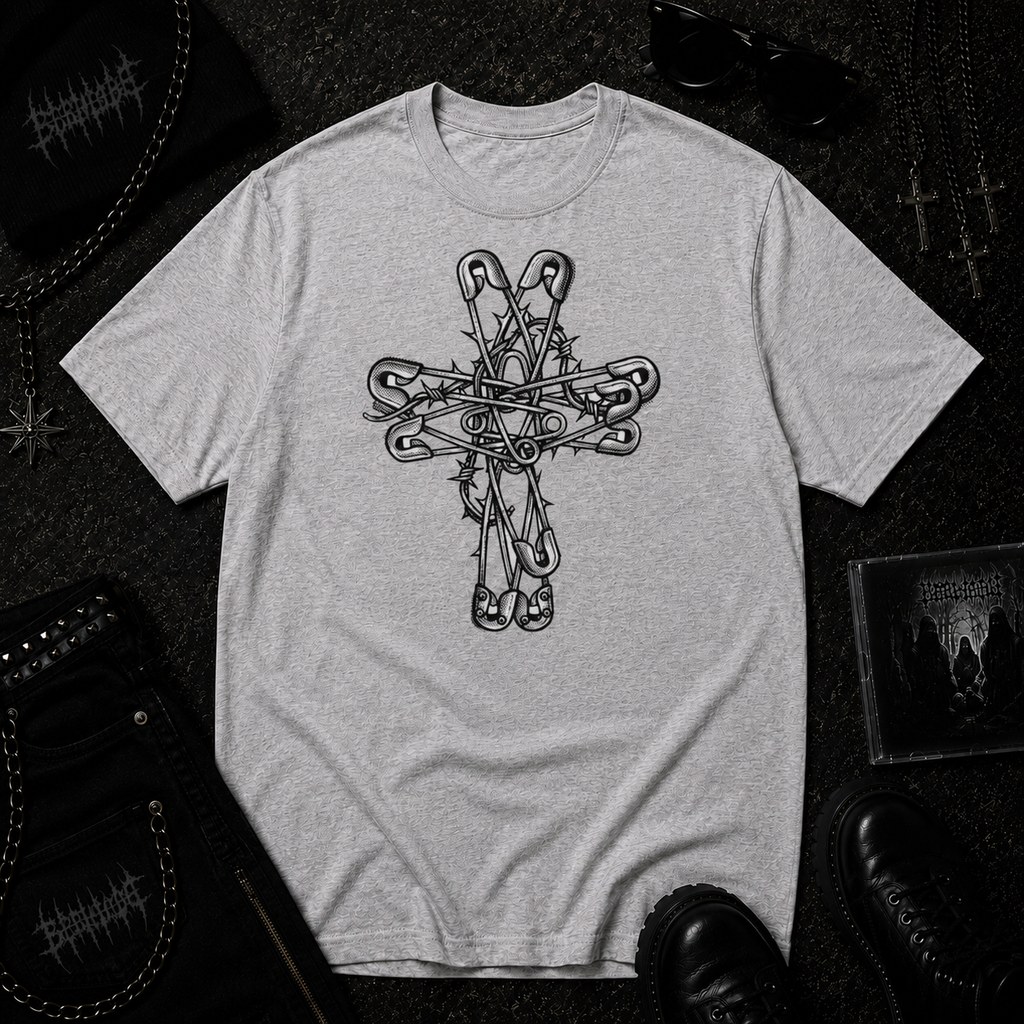 Safety Pin Cross tee