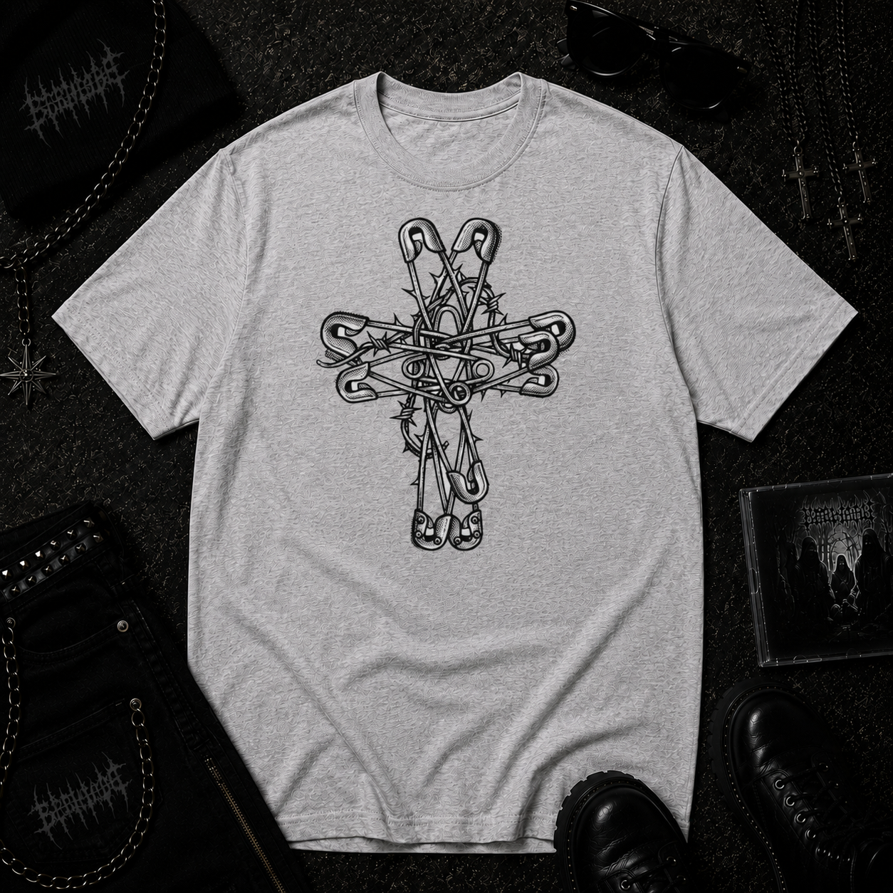 Safety Pin Cross tee