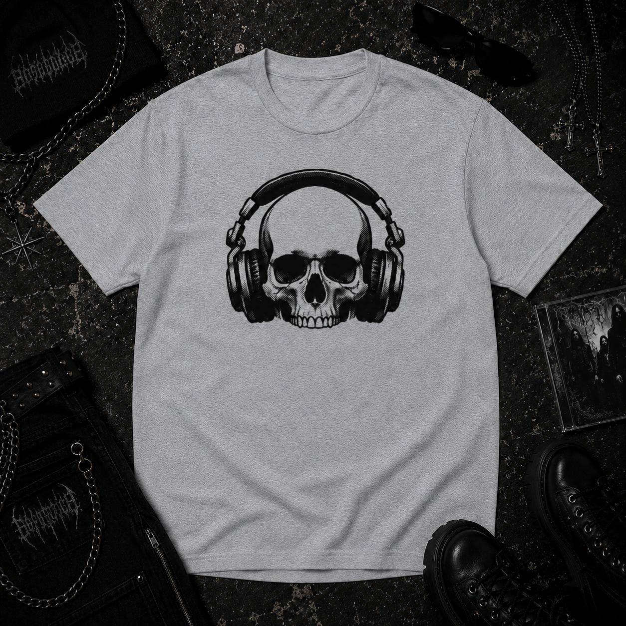Skull With Headphones tee